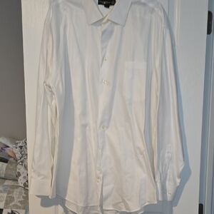 White Cotton Dress Shirt Classic Long-Sleeve